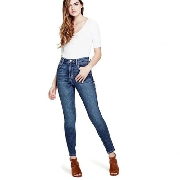 Size 27 Guess Super High Rise  Skinny Jeans - Picture 1 of 12